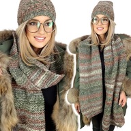 WARM Set HAT + WOOL SCARF dámsky hrubý zimný šál POLISH WARM Set HAT + WOOL SCARF dámsky hrubý zimný šál POLISH