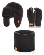 Súprava čiapky, nákrčník (golf), rukavice Brødrene B CZ5/K2/R1 čierne