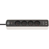 BRENNENSTUHL ECOLOR 4 GN 1,5m + NABÍJAČKA 2xUSB 2,1A BIELA/ČIERNA BRENNENSTUHL ECOLOR 4 GN 1,5m + NABÍJAČKA 2xUSB 2,1A BIELA/ČIERNA