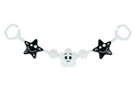 TYLOVÝ PRÍvesok RATTLE ku kočíku, ČIERNO-BIELY TYLOVÝ PRÍvesok RATTLE ku kočíku, ČIERNO-BIELY
