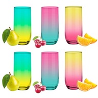 SADA 6 FAREBNÝCH POHÁROV 400 ml, NÁPOJE, ŠŤAVY SADA 6 FAREBNÝCH POHÁROV 400 ml, NÁPOJE, ŠŤAVY