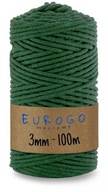 Spletená Šnúra MACRAME FĽAŠA ZELENÁ 100m 3mm Spletená Šnúra MACRAME FĽAŠA ZELENÁ 100m 3mm