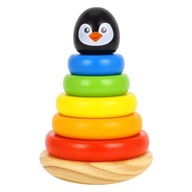TOOKY TOY Drevená pyramída tučniaka