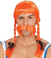 SUPER oranžová pánska parochňa s fúzmi 4577B Z G SUPER oranžová pánska parochňa s fúzmi 4577B Z G