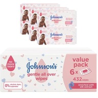 JOHNSONS Gentle All Over vlhčené obrúsky 72 ks