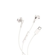 XO EP60 USB-C káblové slúchadlá do uší, biele