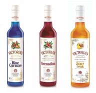 3x 490ml barmanské sirupy modrá, grenadina, kysl 3x 490ml barmanské sirupy modrá, grenadina, kysl