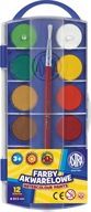 Astra Akvarelové farby 12 farieb, priemer 23,5 mm