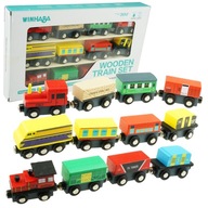 DREVENÝ VLAK VLAK VOZNE NA MAGNET SET DREVENÝ VLAK VLAK VOZNE NA MAGNET SET