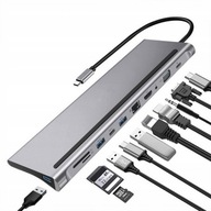 Hub dokovacia stanica HDMI VGA LAN SD USB-C MacBook