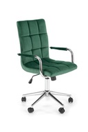 KANCELÁRSKA STOLIČKA GONZO 4 zelená zamatová stolička HALMAR