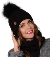 Dámsky zimný set Čiapka Snood Black K7