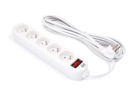 Odizolovací predlžovací kábel 5m 5x230V - Biely Odizolovací predlžovací kábel 5m 5x230V - Biely