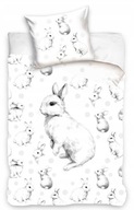 Bavlnené POSTEĽNE KRÁLIKY 160x200 cm králik