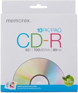 CD-R Memorex 700 MB v obálkach 10 ks