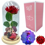VEČNÁ RUŽA V SKLE, SVIETIACA LED VALENTÍNSKA 19 CM VEČNÁ RUŽA V SKLE, SVIETIACA LED VALENTÍNSKA 19 CM