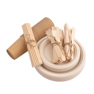 Eko set pre 12 osôb z cukrovej trstiny - Natural Eko set pre 12 osôb z cukrovej trstiny - Natural