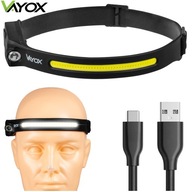 LED HLAVNÁ LAMPA SILIKÓNOVÁ ĽAHKÁ USB-C 350lm VAYOX LED HLAVNÁ LAMPA SILIKÓNOVÁ ĽAHKÁ USB-C 350lm VAYOX