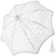 Čipkovaný dáždnik Biely svadobný dáždnik