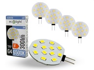 5x G4 LED žiarovka 3W=25W 12V AC/DC 6500K studená biela pastilka 5x G4 LED žiarovka 3W=25W 12V AC/DC 6500K studená biela pastilka