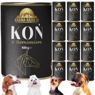 Kraina Radolin Konské a ľanové semienko 12x 400g 90% mäso mokré krmivo konské mäso Kraina Radolin Konské a ľanové semienko 12x 400g 90% mäso mokré krmivo konské mäso