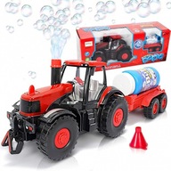 Veselý bublinkový traktor poháňa, hrá a vyfukuje bubliny