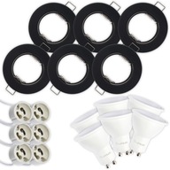 6x FIXED HALOGEN svietidlo Black + LED GU10 5W 6x FIXED HALOGEN svietidlo Black + LED GU10 5W
