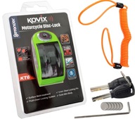 Zámok brzdového kotúča s alarmom KOVIX KT6/KD6 Fluo