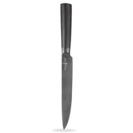 Dlhý kuchynský nôž 20 cm oceľ a titánová čierna