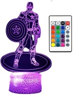3D LED LAMPA CAPTAIN AMERICA MARVEL COLORS + DIAĽKOVÉ OVLÁDANIE 3D LED LAMPA CAPTAIN AMERICA MARVEL COLORS + DIAĽKOVÉ OVLÁDANIE