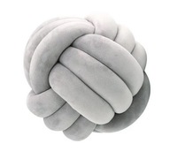 DEKORATÍVNY VANKÚŠ S UZOM šedá slučka - vankúš s uzlom 27 cm DEKORATÍVNY VANKÚŠ S UZOM šedá slučka - vankúš s uzlom 27 cm