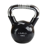 KTC16 ČIERNA RÚČKA CHROMOVÁ Vrúbkovaná KETTLEBELL LIATINA HMS 16KG