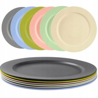 6 plochých veľkých farebných tanierov 25 cm BPA FREE 6 plochých veľkých farebných tanierov 25 cm BPA FREE