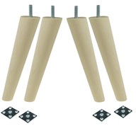 Nohy Nohy 20 cm Surové drevené + komplet plech Nohy Nohy 20 cm Surové drevené + komplet plech