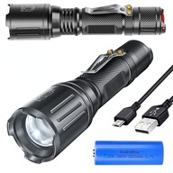 VÝKONNÁ, NABÍJATEĽNÁ LED TAKTICKÁ BATERKA ZOOM SOS VÝKONNÁ, NABÍJATEĽNÁ LED TAKTICKÁ BATERKA ZOOM SOS