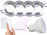 Sada halogénových LED svetiel 4x + spínač žiarovky Sada halogénových LED svetiel 4x + spínač žiarovky