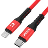 Unitek USB-C-Lightning kábel 1m MFi červený Unitek USB-C-Lightning kábel 1m MFi červený