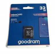 Pamäťová karta microSD SDHC Goodram 32GB adaptér Pamäťová karta microSD SDHC Goodram 32GB adaptér
