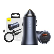 BASEUS NABÍJAČKA DO AUTOMA USB-A USB-C 40W NAPÁJACÍ ZDROJ S LIGHTNING 1M KÁBLOM BASEUS NABÍJAČKA DO AUTOMA USB-A USB-C 40W NAPÁJACÍ ZDROJ S LIGHTNING 1M KÁBLOM