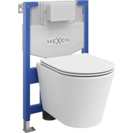 Rám WC setu Mexen s misou Rico a WC doskou biela