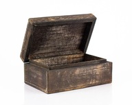 Tmavá hladká drevená krabička - 20,5 x 13,5 cm