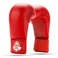 XL WKF karate rukavice - červené XL manžety Bushido