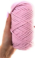 Bavlnená šnúrka spletená 50m 5mm, Candy Pink