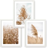 BOHO 3 obrázky 33x43 rámy NATURE GRASS IKEA #11