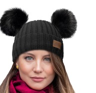 TEPLÁ ZIMNÁ ČIAPKA, dva brmbolce, teplý fleece TEPLÁ ZIMNÁ ČIAPKA, dva brmbolce, teplý fleece