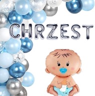 Sada dekorácií BALOONS KRST pre chlapca Sada dekorácií BALOONS KRST pre chlapca