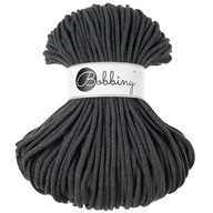 BOBBINY makramé struna 5mm / pletená / Grafit BOBBINY makramé struna 5mm / pletená / Grafit
