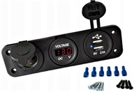 ZAPAĽOVAČ CIGARET VOLTMETER DO AUTO 2 x USB 2A ZAPAĽOVAČ CIGARET VOLTMETER DO AUTO 2 x USB 2A