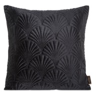 Čierna prešívaná obliečka na vankúš v štýle art deco 45x45 Čierna prešívaná obliečka na vankúš v štýle art deco 45x45