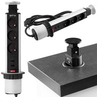 TROJITÁ ZÁSUVKA SKRYTÁ V DOSKE, USB SR TROJITÁ ZÁSUVKA SKRYTÁ V DOSKE, USB SR